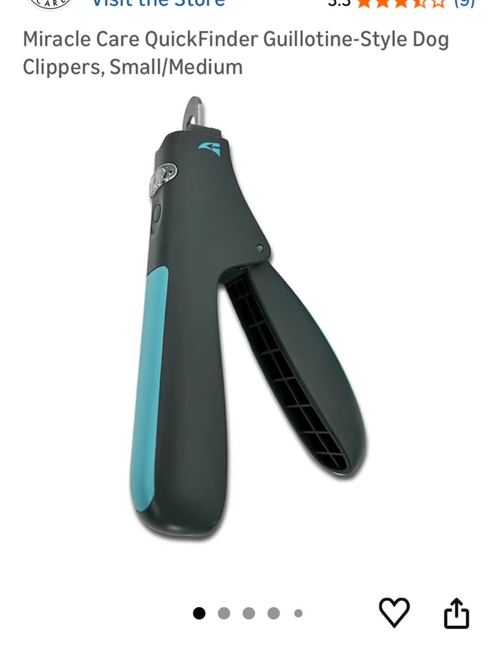 Miracle Care Guillotine-Style Dog Nail Clippers in Teal Accent